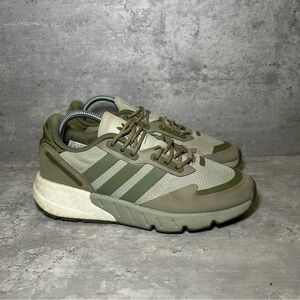 Adidas ZX 1K Boost Runnning Shoes Womens sz 6.5 - Olive